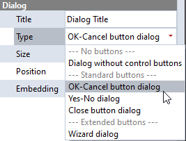 Dialog types