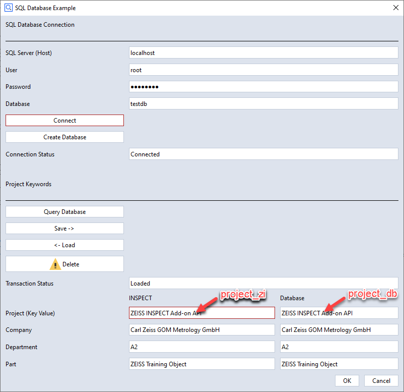 SQL Example Dialog