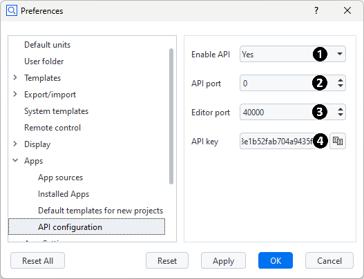 API configuration