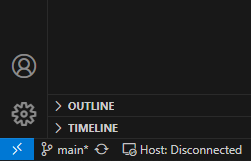 Status Bar: Host Disconneted