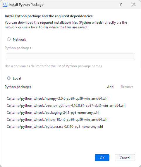 Install Python package from local file system