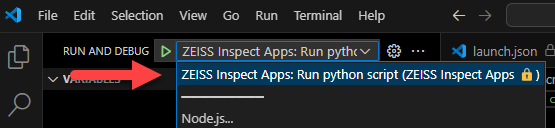 Selecting the launch configuration