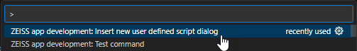 Insert new user defined script dialog
