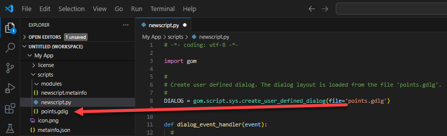 Dialog file template