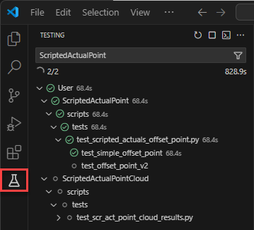 Executing tests from VSCode