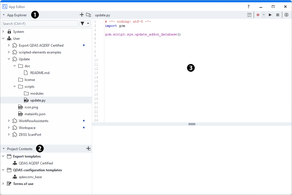 App Editor Layout