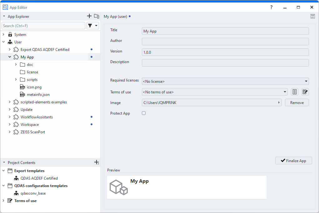 Default App properties