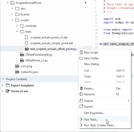 Executimg tests from App Explorer
