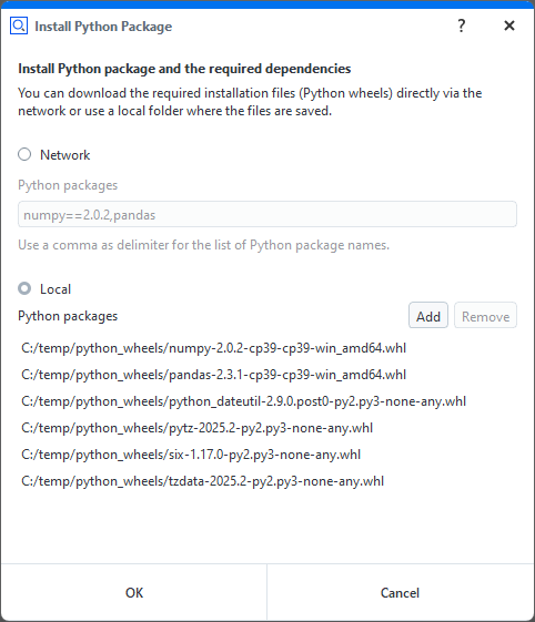 Install Python package from local file system