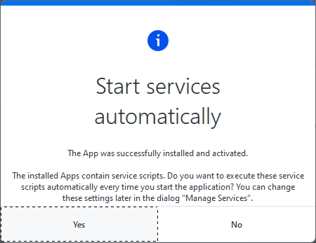 Autostart prompt after App installation