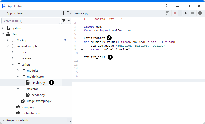 Service Python script