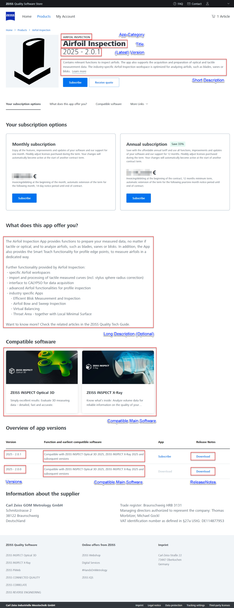 ZEISS Quality Software Store – Product details
