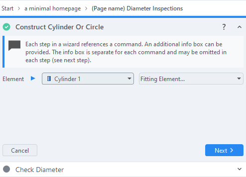 WizardPage "create_diameter" &ndash; Step 1