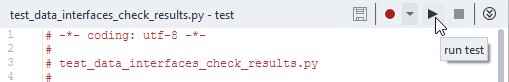 Run test button